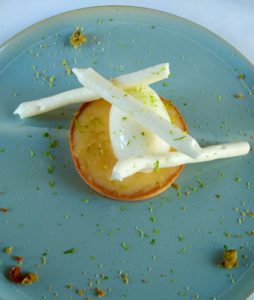 This deconstructed lemon meringue pie also graced our table, sprinkled with the zest of East Asian yuzu.