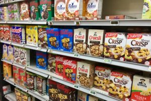 cereals at French supermarket