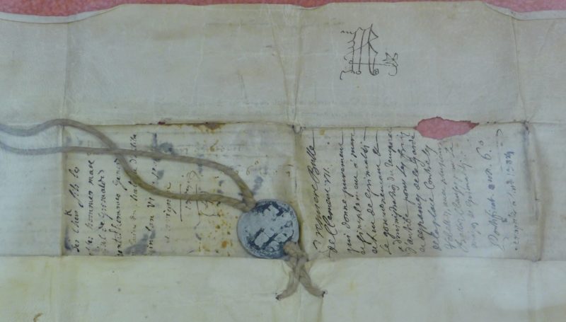 Grimaldi parchment 1384 reverse