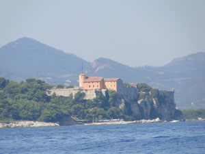 The storied Fort Royal on St Marguerite Island lies just across the bay.